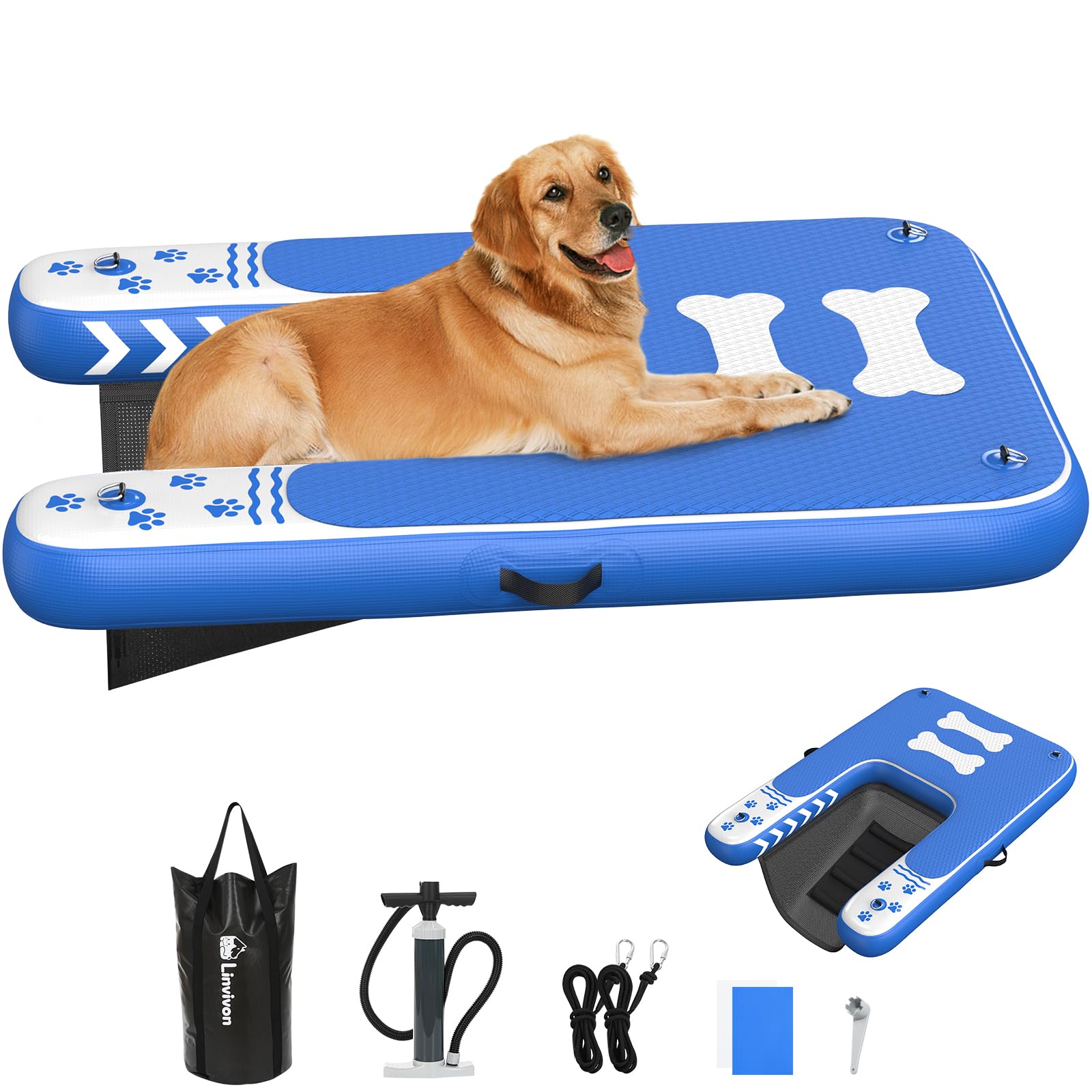 Linvivon Inflatable Dog Boat Ramp