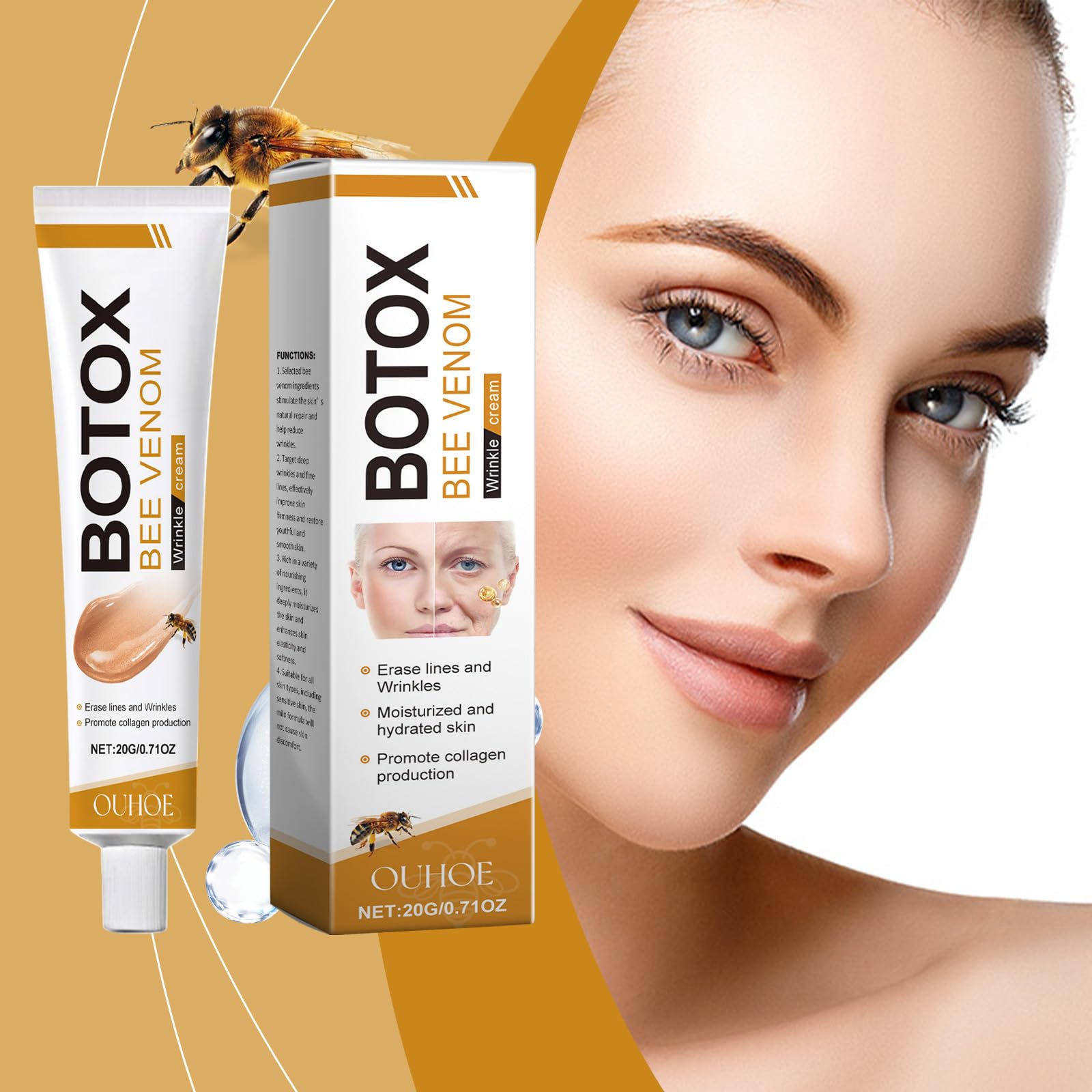 Amazon.com : ZXZTSM Botox Bee Venom Wrinkle Removal Cream, Natural