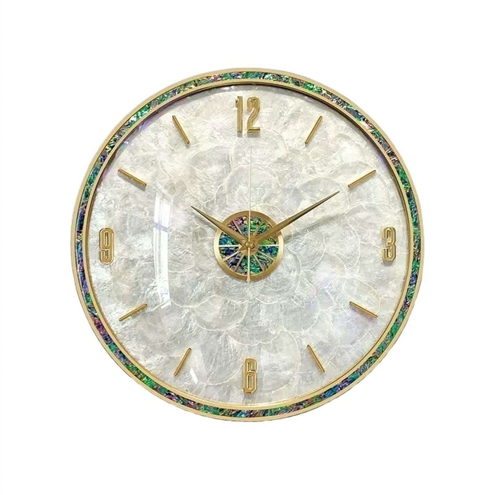 Horloge murale de luxe en laiton moderne pour salon et bureau