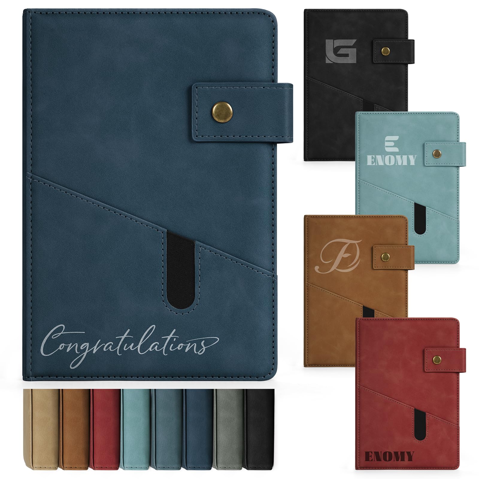 Personalized Notebook A5 Leather Custom Notebook with Logo & Text Daily Journal for Men Women Hardcover Notebook for Business, Work, College, Idea