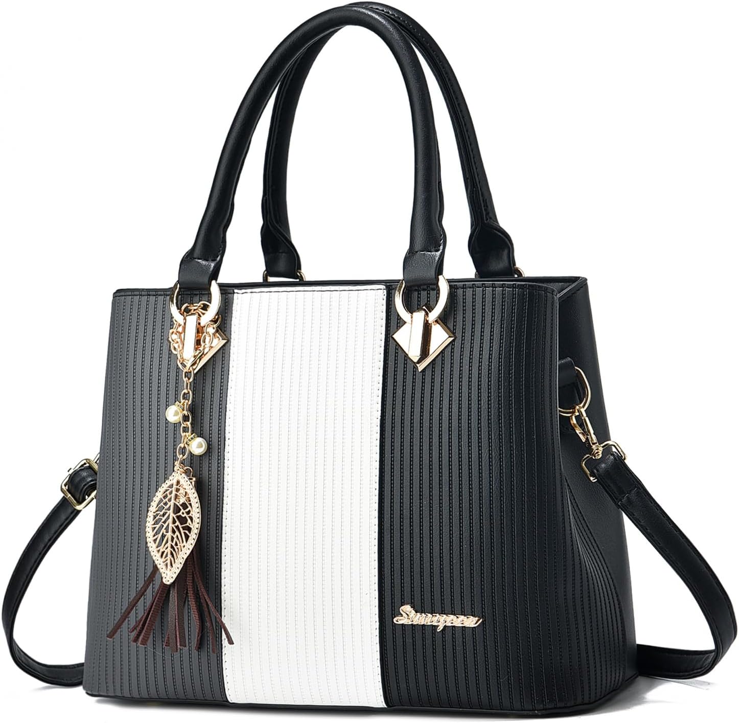 Purses and Handbags for Women Leather Tote Shoulder Bag Medium Satchel Purse Top Handle Bags for Ladies