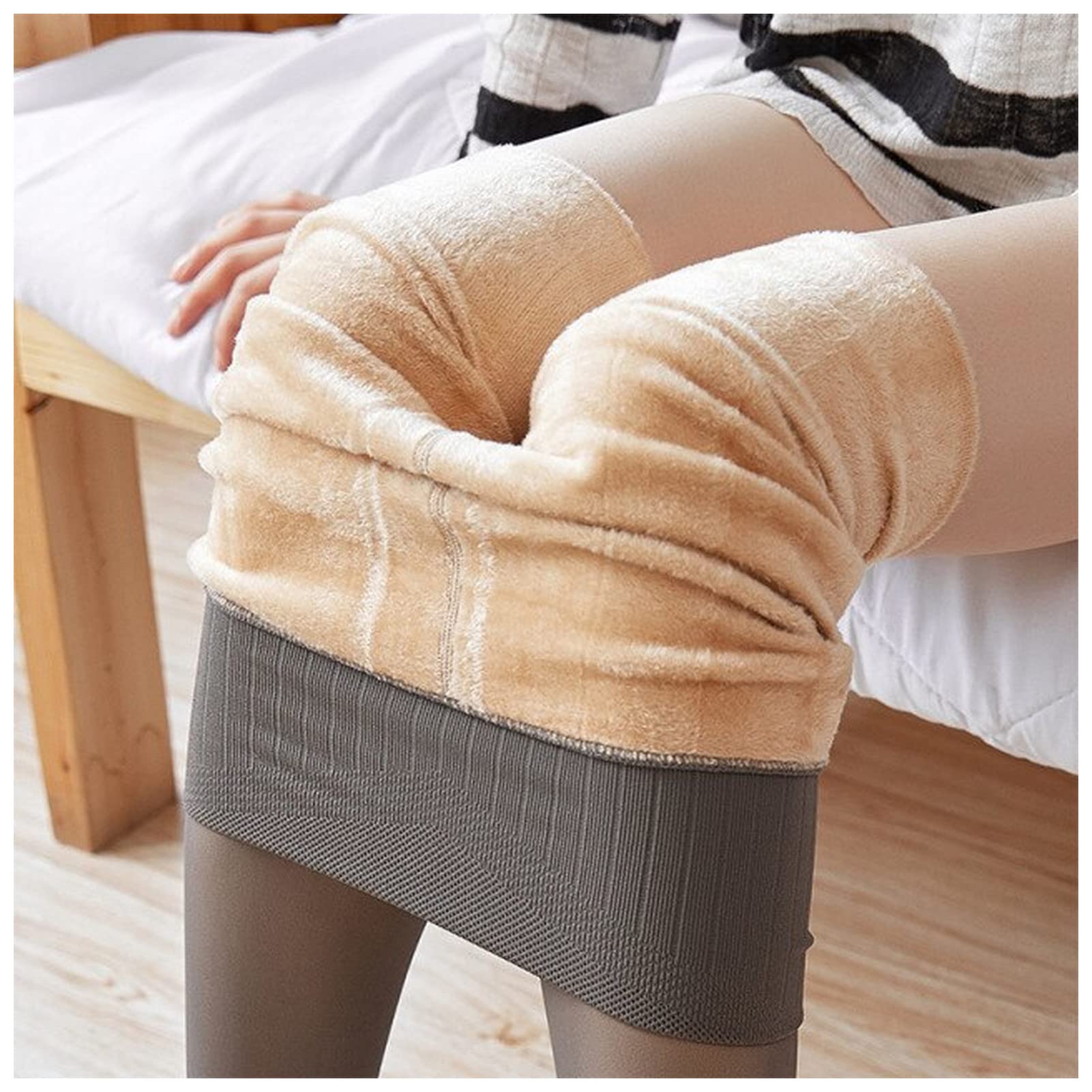 Collant 220g Inverno Addensare Plus Velvet Donne Calze Calze Calze Collant Pantyhose Femme Calze Sexy Vita Alta a Vita Autunnale Collant Compressione Graduata Donna (Color : Thin, Size : A)