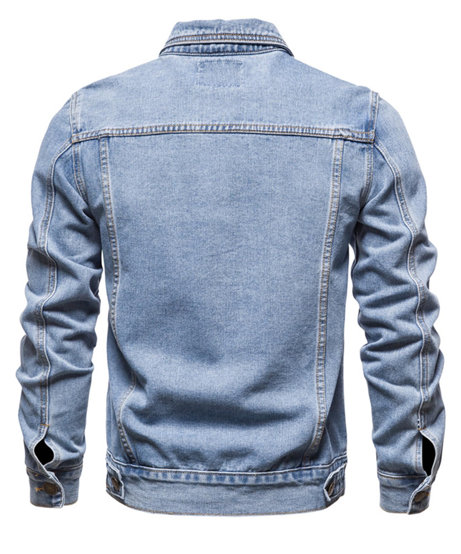Veste en Jean pour Hommes Jacket en Jean Vintage The Trucker Veste Denim Jacket Blouson Cowboy à la Mode Motard Décontractée Denim Rider Manteau de Moto Retro Outwear classique