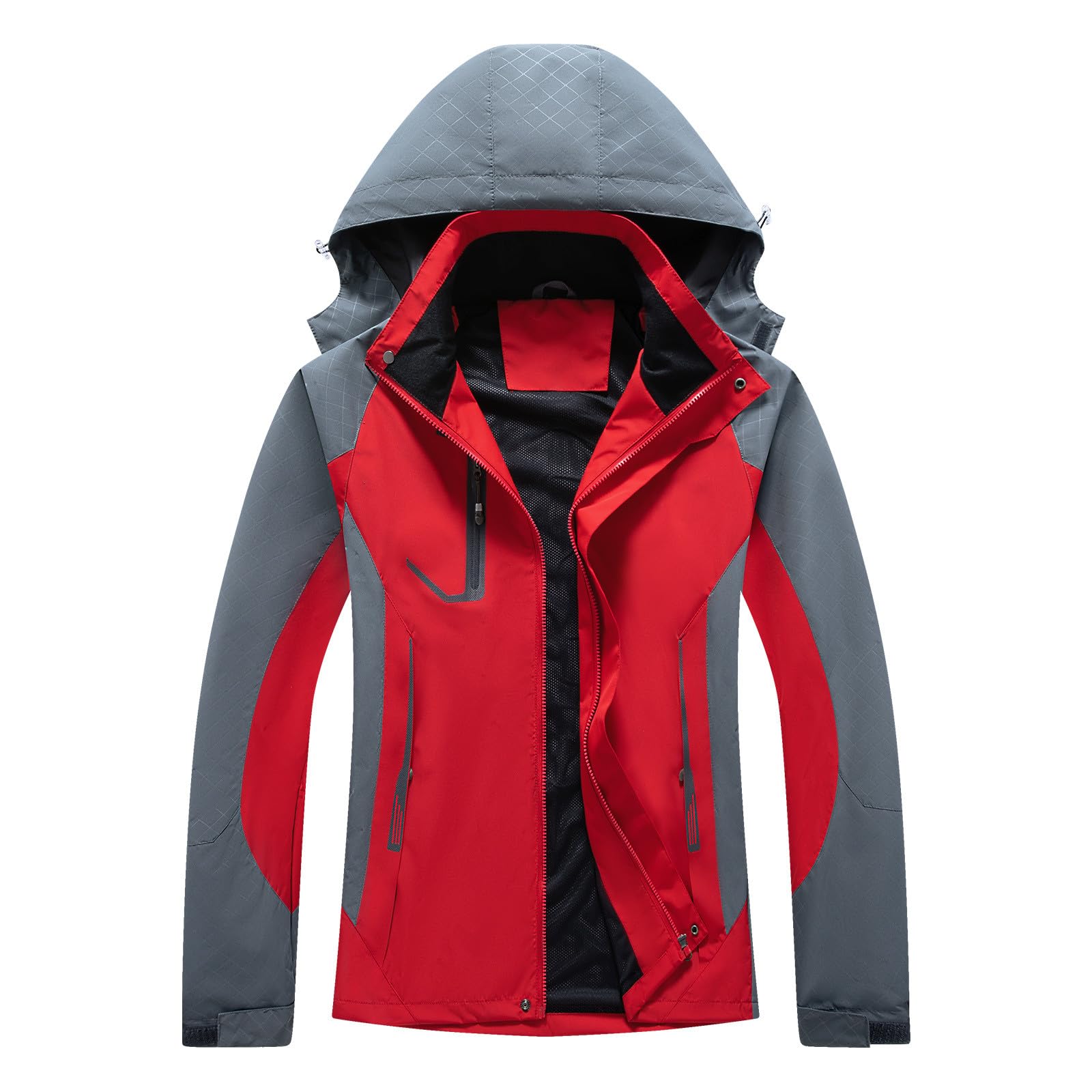 Chubasquero para hombre, impermeable, chaqueta de exterior, chaqueta de trekking, transpirable, de secado rápido, chaqueta deportiva con capucha, ajuste estrecho, chaqueta de senderismo