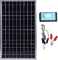 Vista 8 de Zunate Kit de cargador de panel solar de 100 W con controlador de carga de 12 V 10-50 A Marco de aluminio, salidas USB y CC para RV, barco