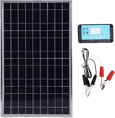 Miniatura 8 de Zunate Kit de cargador de panel solar de 100 W con controlador de carga de 12 V 10-50 A  Marco de aluminio, salidas USB y CC para RV, barco,