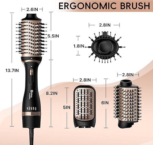 Miniatura 3 de Nicebay Cepillo secador de pelo, cepillo secador de pelo para herramientas calientes en uno para secar, alisar, rizar, dar volumen, cepillo de aire