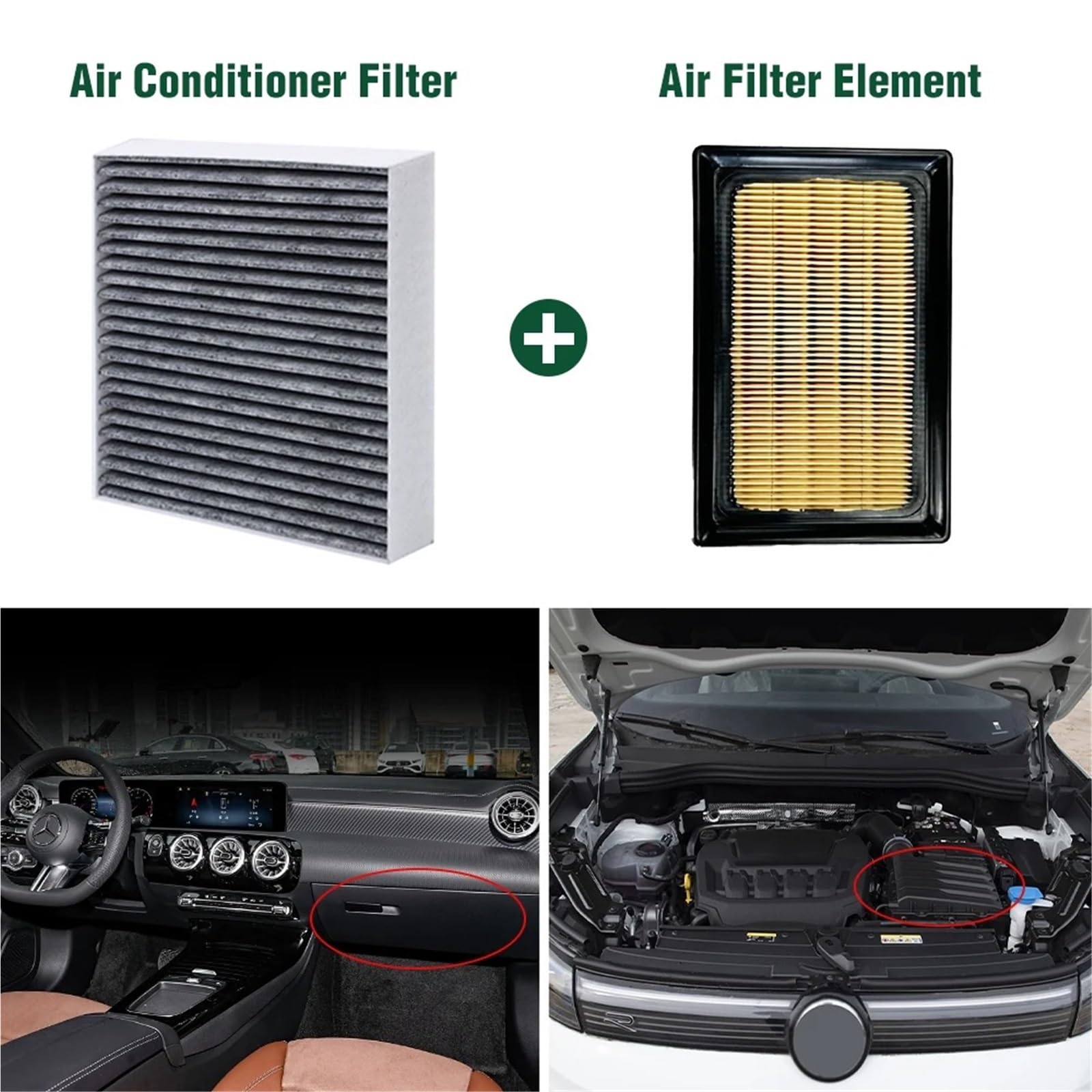 Filtro de aire Juego filtros para filtro aire Outlander 2013-2015 + filtro aire cabina MR968274 27277-4M400 Filtro de Habitáculo(Air and Cabin)