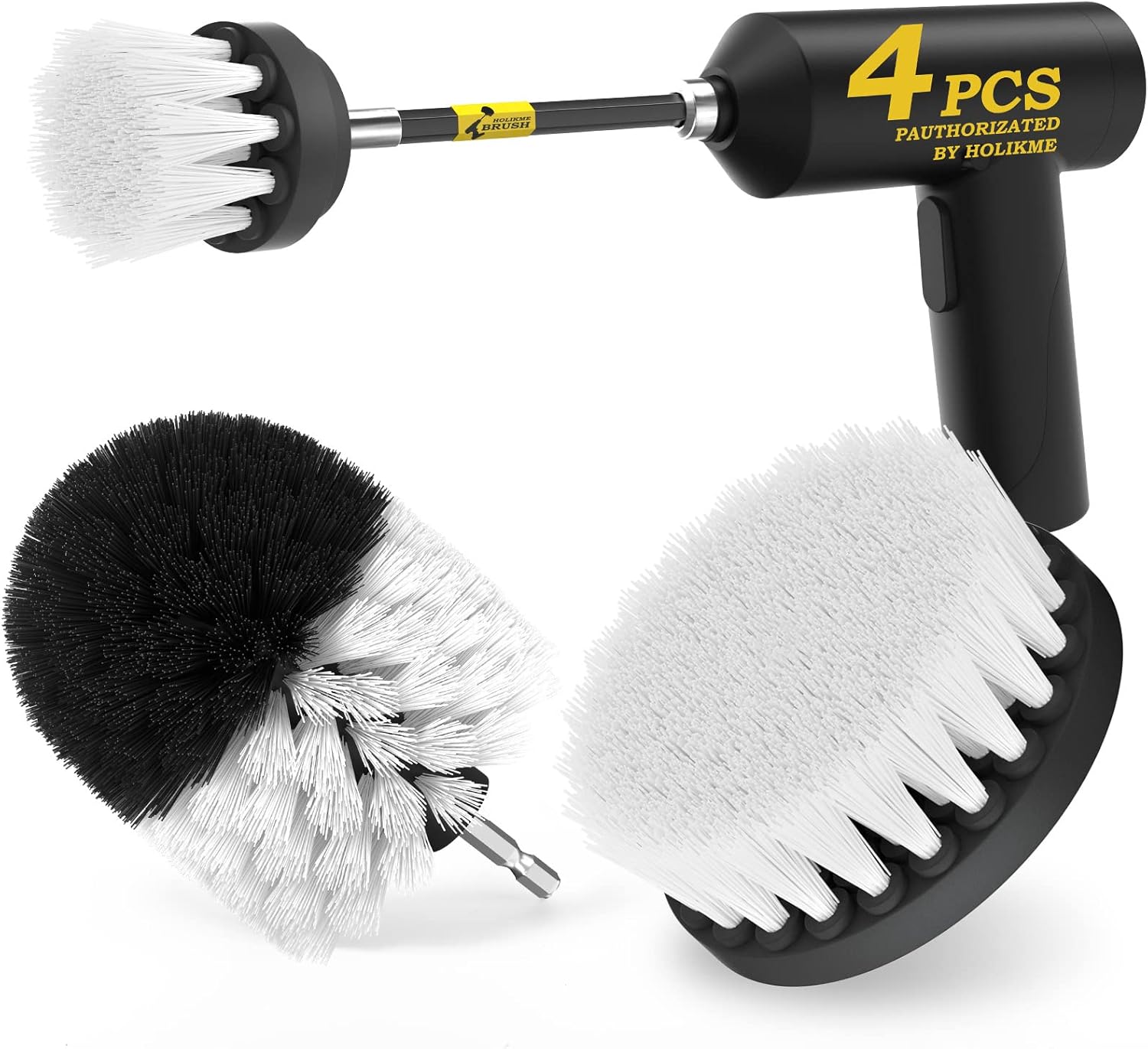 Holikme 4Pack Drill Brush Power Scrubber Cleaning Brush Extended Long