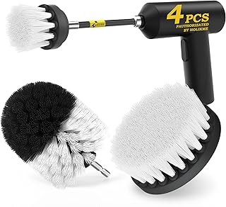 Holikme 4Pack Drill Brush Power Scrubber Cleaning Brush Extended Long Attachment Set All Purpose Drill Scrub Brushes Kit f...