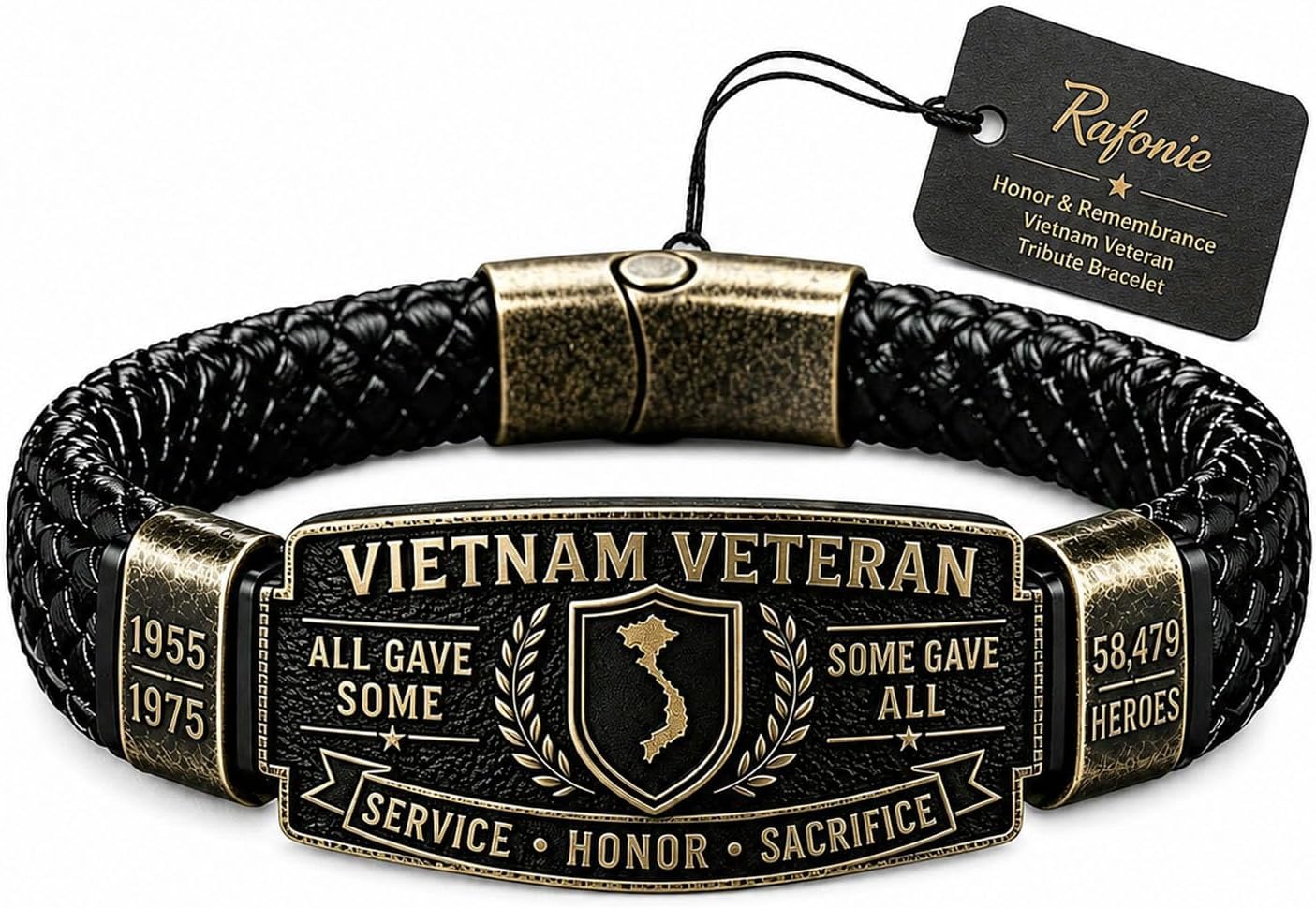 Vietnam Veteran Honor Bracelet Military memorial tribute bracelet gifts for men Hand-Woven Wristband