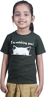 CocoBelle NYC Girl's Printed Half Sleeve T-Shirts Cotton Solid Casual Regular Fit (5-6 Years) Green Price In India