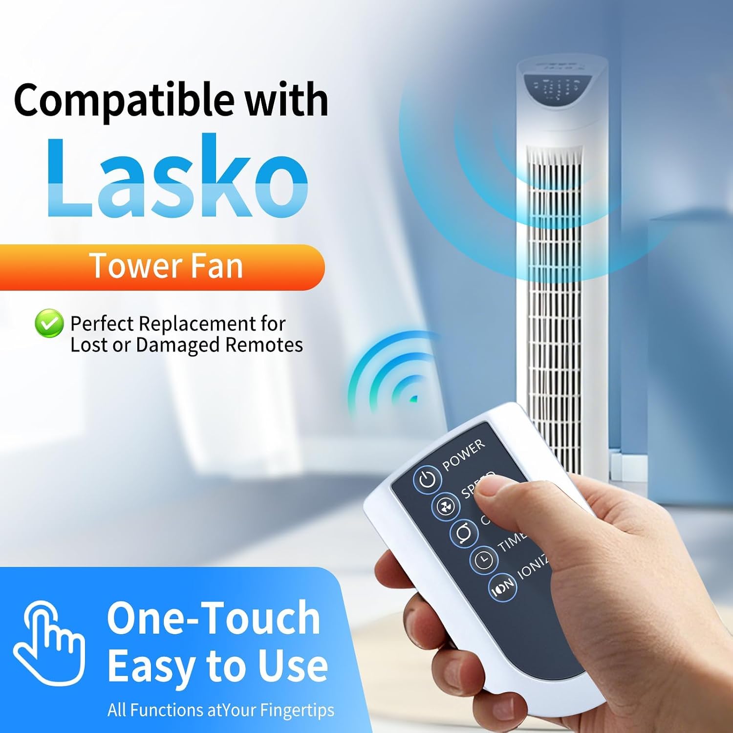 Replacement for Lasko Wind Curve Tower Fan Remote Control, Compatible with 2551 2554 2559 4824 T32202 T36212, for T42905 Oscillating Tower, for T48331 XtraAir Tower image 2