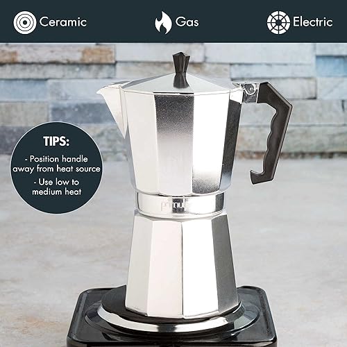 Miniatura 32 de Primula Cafetera clásica para café expreso y café, olla moka para café italiano y cubano, cafetera Greca, cafeterías, 3 tazas de espresso