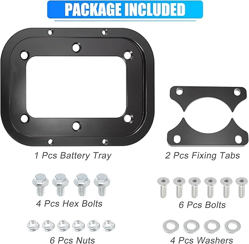 Miniatura 7 de X AUTOHAUX 1 Unidades Universal de la Batería del Coche Bandeja de Batería Soporte de la Caja de Soporte de Soporte para Optima Azul Rojo Amarillo