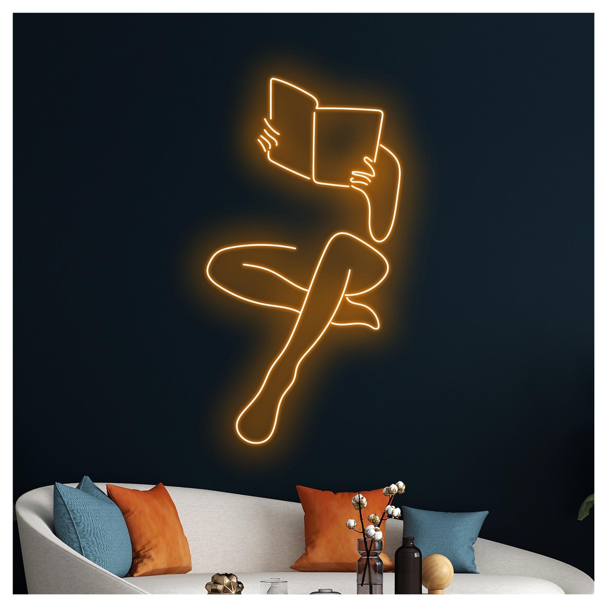 Decoración Lámparas Letrero De Neón Con Forma Libro Para Leer, Ideal Como Decoración Pared Para Habitación, Regalo Para Lectores 50cm