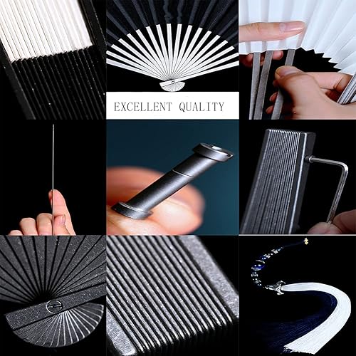 Miniatura 3 de ZCBYBT Ventilador plegable portátil de aleación de titanio EDC, ventilador de mano, ventilador de metal de Tai Chi Kung Fu, adecuado para