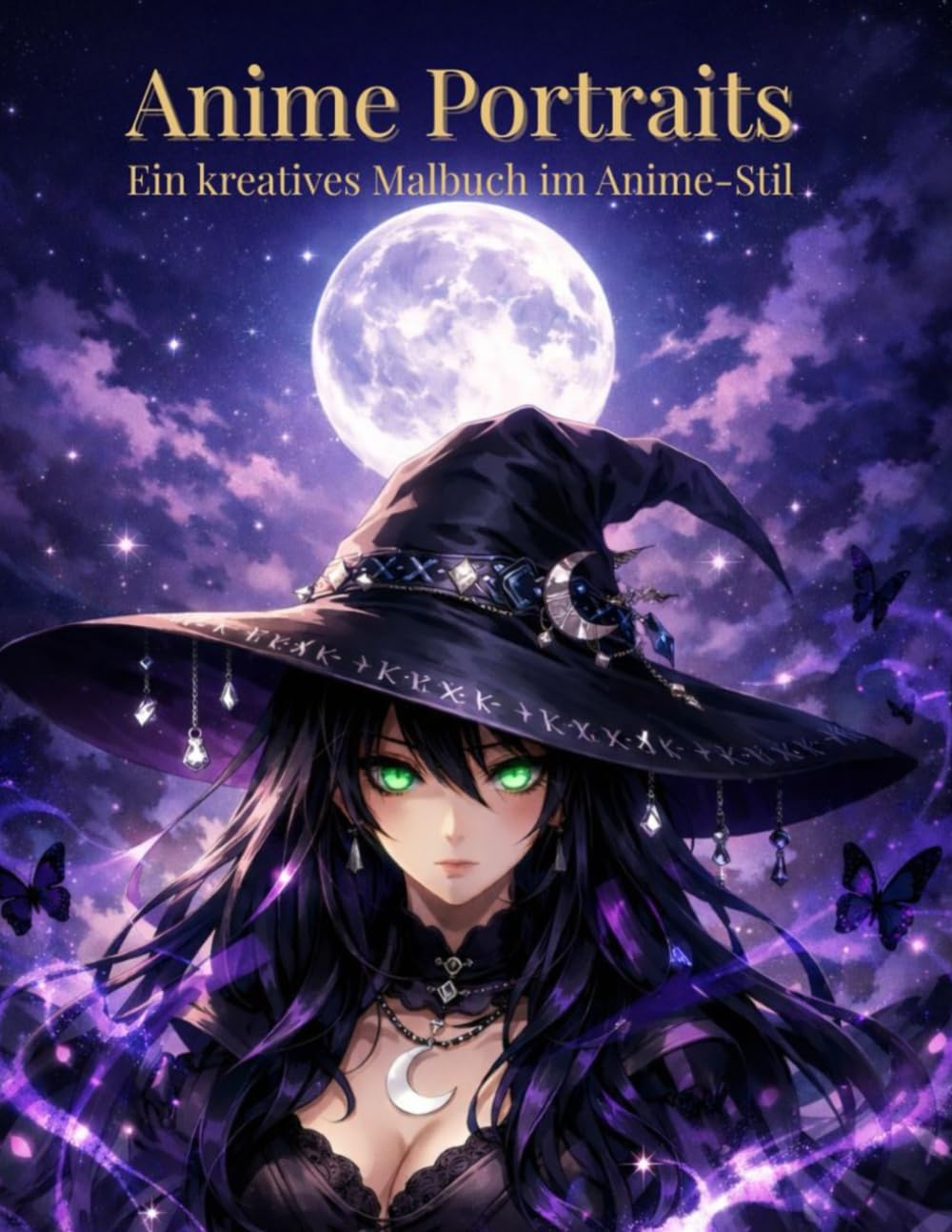 Anime Portraits – Fantasievolle Gesichter: Ein detailliertes Anime-Malbuch für Jugendliche & Erwachsene