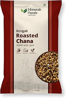 HOWRAH FOODS Bengali Plain Roasted Chana 1 Kg Bhuna Desi Chickpeas Whole with Skin Kolkata Style High Protein Fiber Vegan Gluten Free Snack Authentic Taste of Bengal