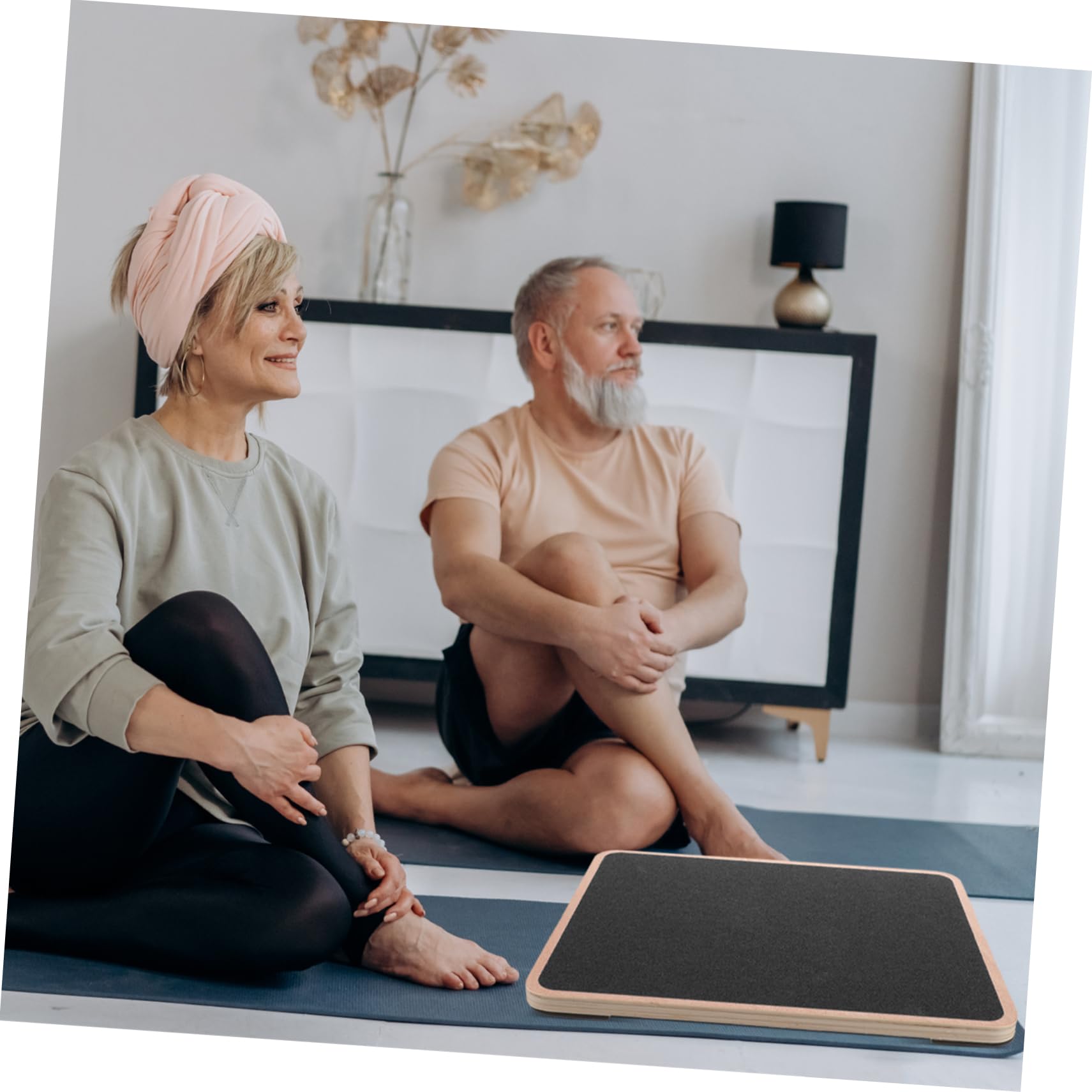 ibasenice Balance Board Quadrata per Adulti per Allenamento e Coordinazione Piattaforma Stabile per Esercizi Fitness e Yoga