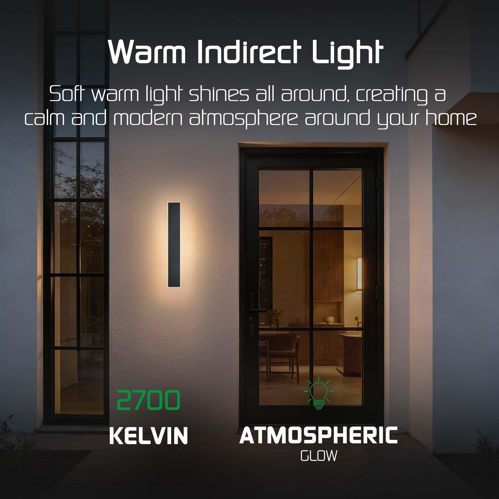 Ledvion - Długa lampa ścienna LED Villa długa, 60 cm, wodoszczelna IP65, 14 W, czarna, ciepła biel, 2700 K, żelazna obudowa, LED do ogrodu, na taras, do sypialni, salonu
