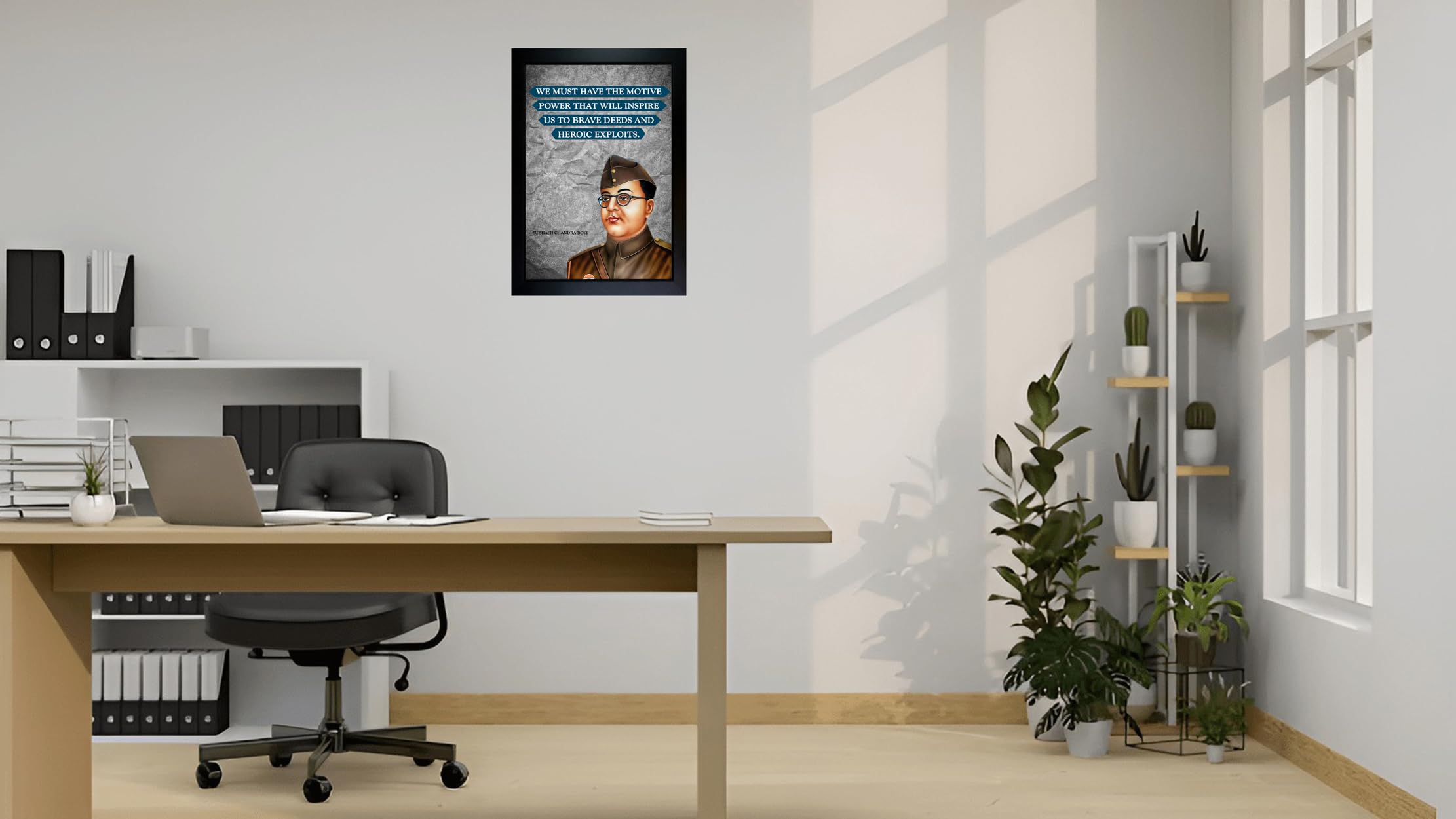 CrowdHall Subhas Chandra Bose Motivational Quotes Frames For Wall -Subhas Chandra Bose Photo Frame - Subhas Chandra Bose Quotes Wall Poster - Freedom Fighter Poster ( Size 10 X 13.5 IN ) (Netaji Subhas Chandra Bose) 1