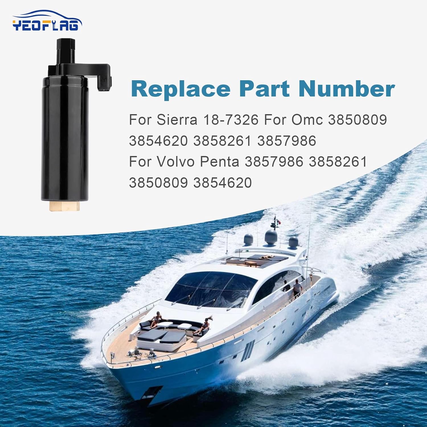 Low Pressure Marine/Outboard Fuel Pump Replacement Compatible QFS OEM Volvo Penta/MC Stern Drive, 1994-1998, 18-7326, 3858261, 3854620, 3854902, 3850809, 3857986 - Image 5