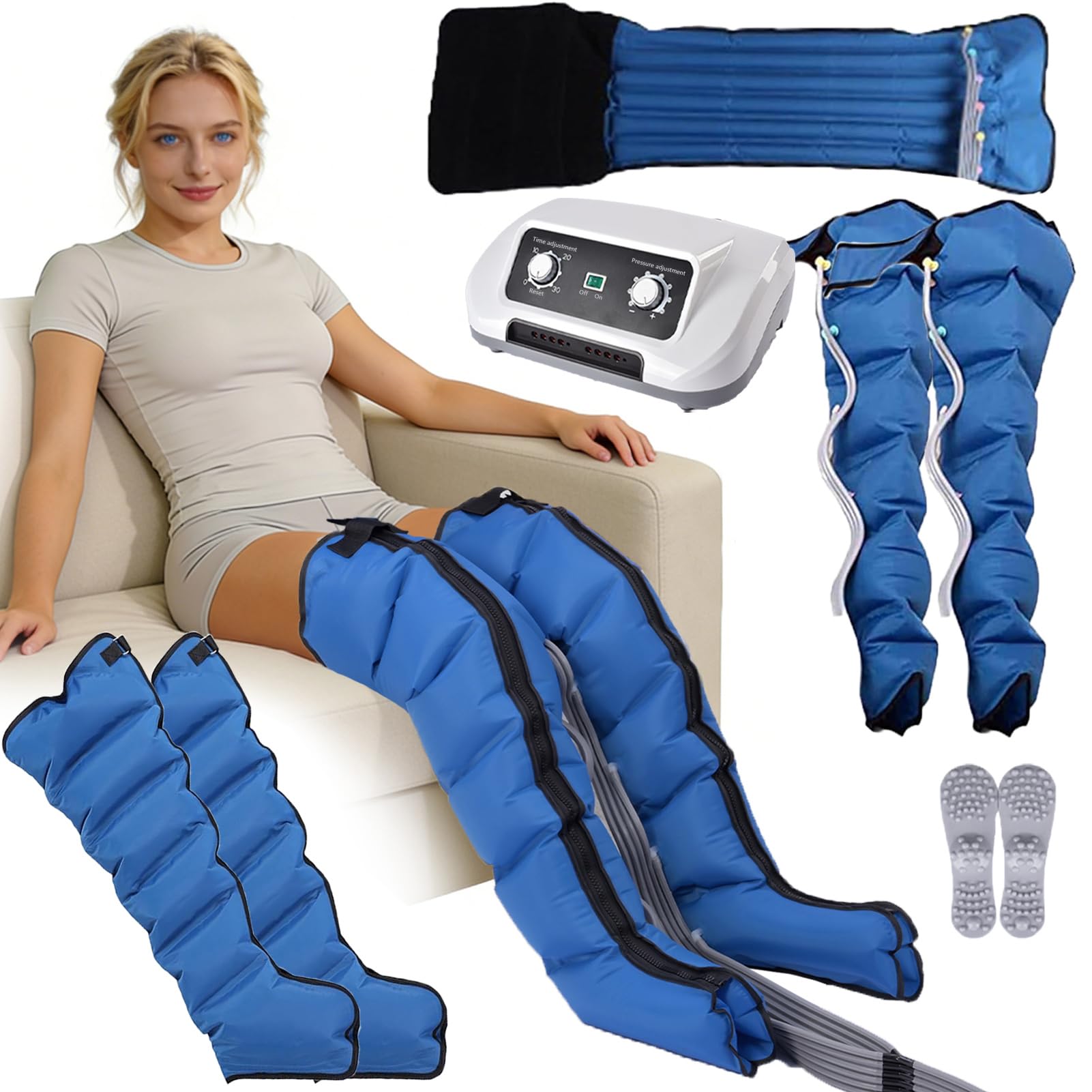 Dispositivo di drenaggio linfatico Gambe Per Lipedema - Massaggiatore per Gambe Per Il Drenaggio Linfatico Con Massaggio Polpico e Drenaggio Linfodrenante - Professionale Efficacia Recupero Boots (2