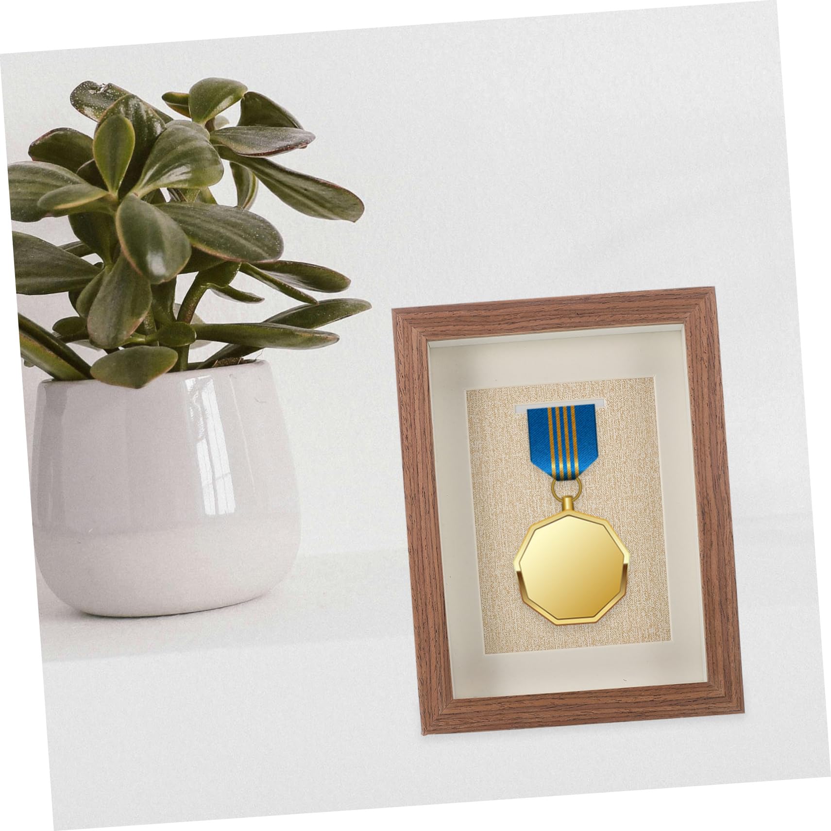 Sosoport Vitrina para Medallas de Fútbol Soporte de Pared Marco de Madera Exhibición Decorativa