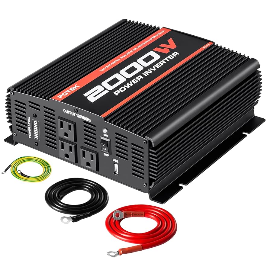 Amazon.co.jp: POTEK 2000W パワーインバーター ACコンセント 3