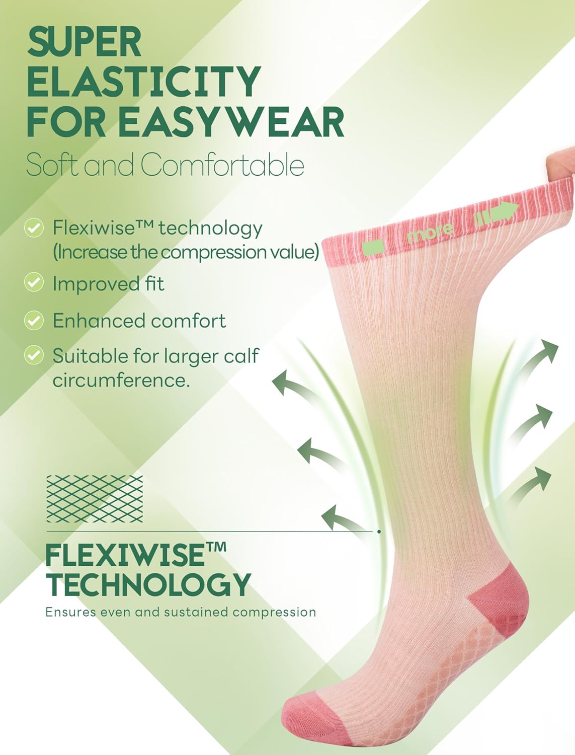 SONORAN Compression Socks for Pregnant Women (2/3 Pairs) 15-20 mmHg Bamboo Viscose Non-slip Sock for Nurses Pregnancy - Image 4