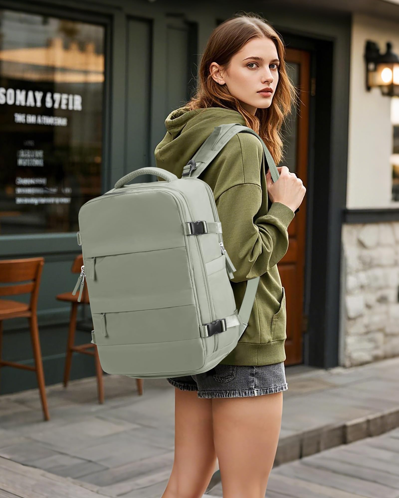 BJLFS Borse da Cabina per Ryanair 40x30x20 Zaino Wizzair Sottovuoto da viaggio 40x20x25 Bagaglio a Mano con compressione sottovuoto,Zaino Easyjet 45x36x20,Zaini Casual per laptop da 14 pollici