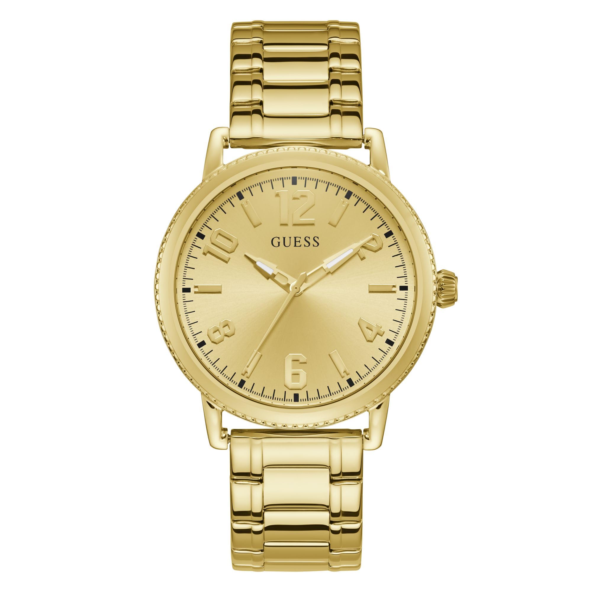 GUESS Men Champagne Round Stainless Steel Dial Analog Watch-U1380G2M (B0C2F6BT41) Amazon Price History, Amazon Price Tracker