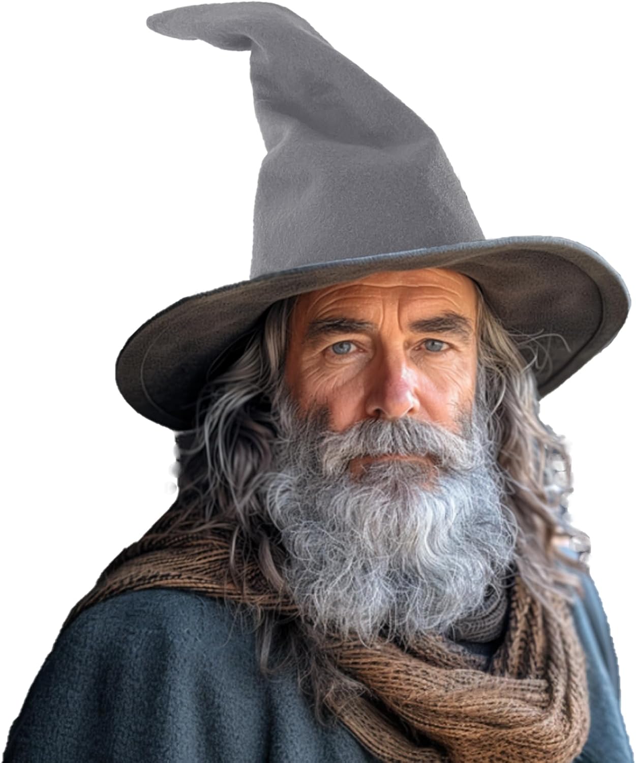 Halloween Black Wizard Hat Cosplay Costume Accessories for Women Halloween Party Christmas Role Play Birthday Party Gray Wizard Hat