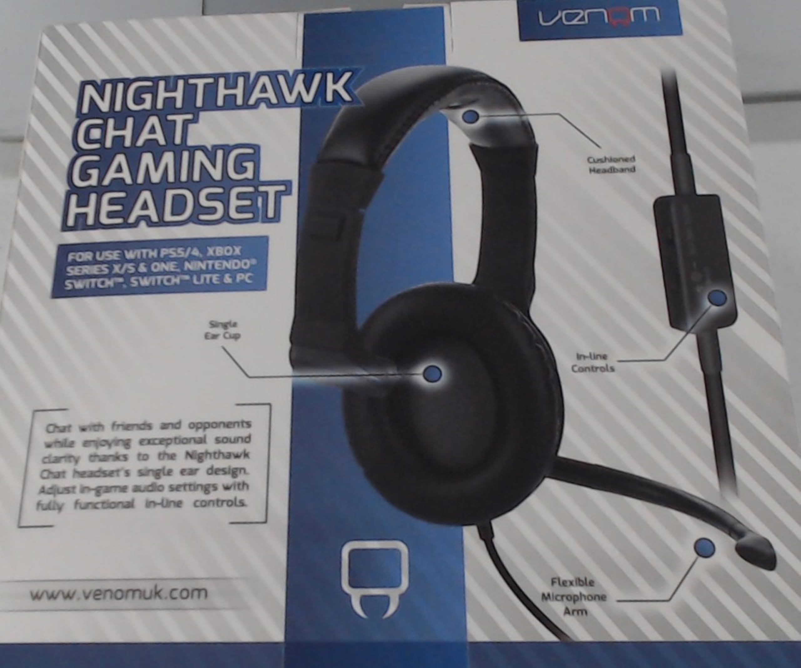 Venom Nighthawk Universal Gaming Chat Headset PS4 Xbox One Switch PC Mac