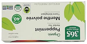 365 by Whole Foods Market, Organic Peppermint Tea (40 Bags), 1.9 Ounce (pack of 12)