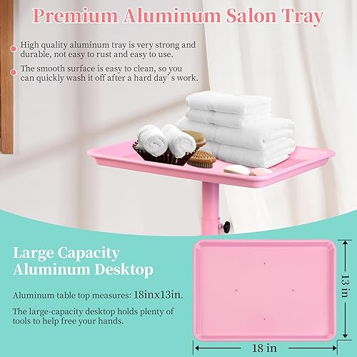 Miniatura 5 de Bandeja de peluquería, bandeja de color de cabello para salón, bandeja rodante de salón, bandeja de tatuaje con ruedas, bandeja de servicio de salón