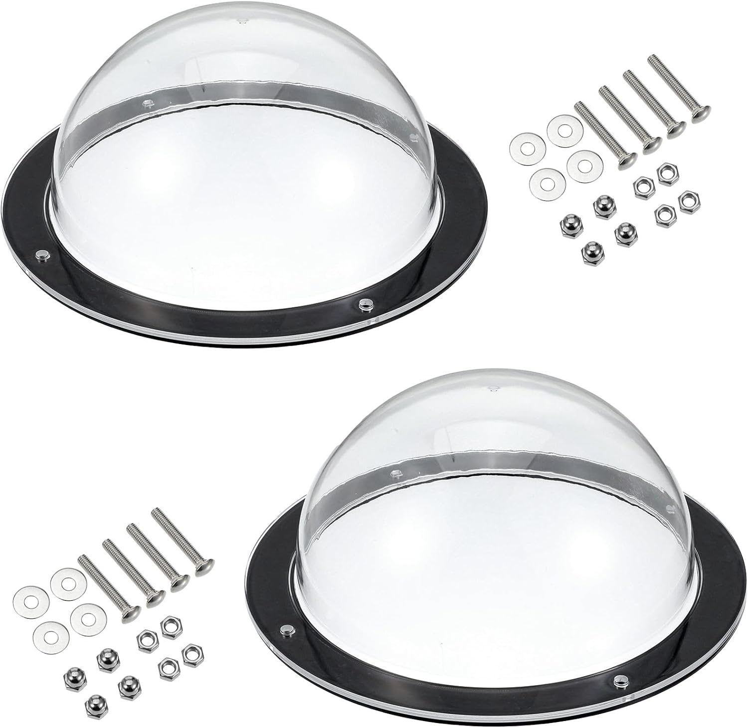2 PCS Dog Fence Window, 12.4 x 4.9 Inch Clear Pet View Dome, Durable Pet Peek Windows, Doggie Fence Safe Domes, Pets Supply for Dog Cat Horse Outside Playground Garden