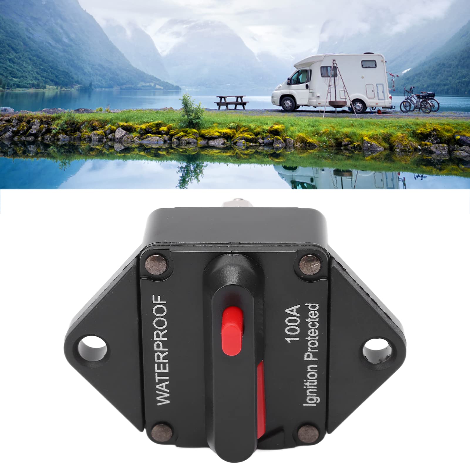 Rankomu Leitungsschutzschalter 100A - Wasserdichter Reset-Schutz Für Auto, Boot & Wohnmobil (32V DC)