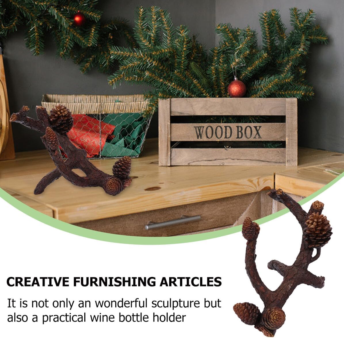 TEHAUX Resin Wine Rack Single Bottle Holder Space-Saving Tabletop Display Stand Decorative Furnishing Article for Kitchen and Dining