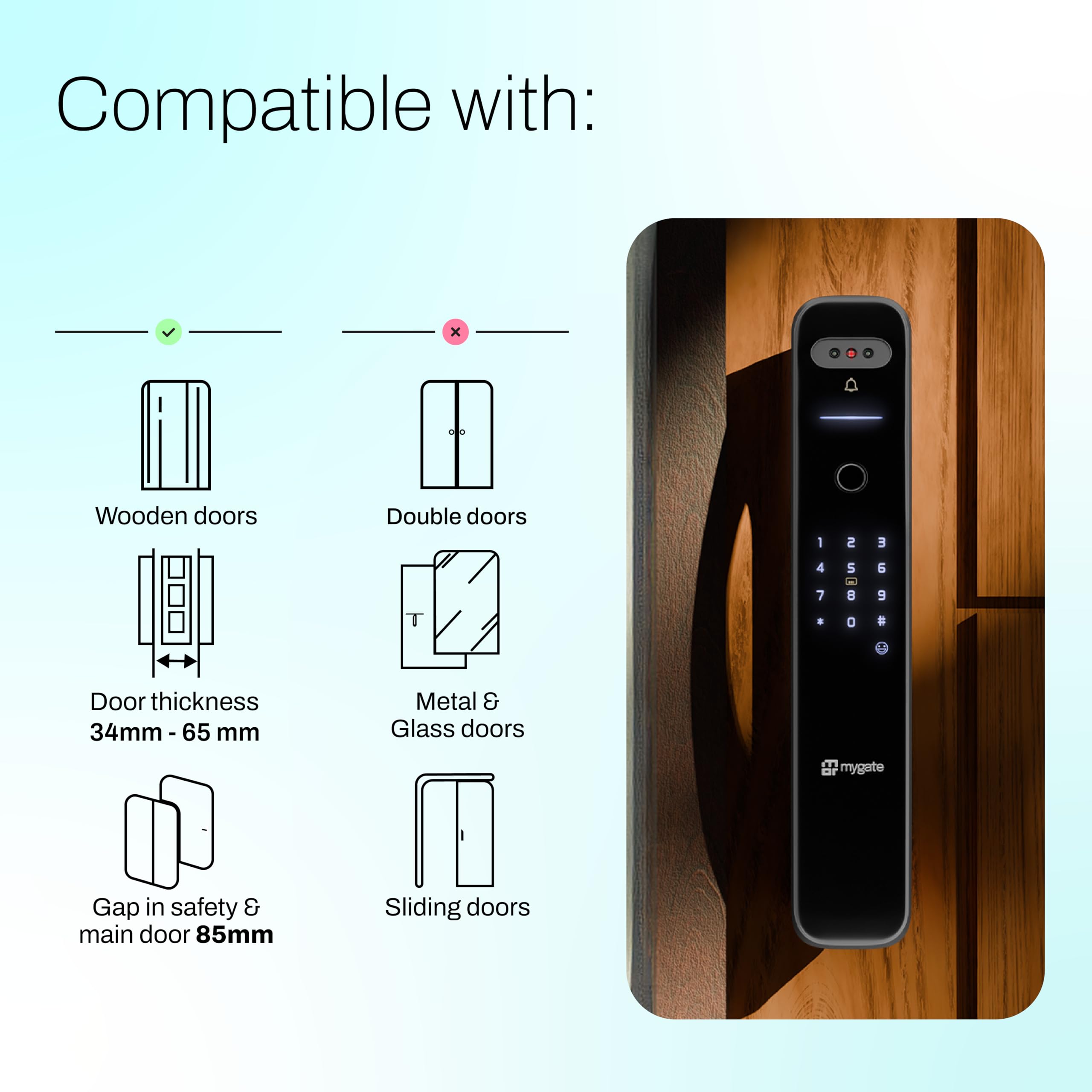 Mygate Smart Lock Pro 2 Ultra: Face & Fingerprint Unlock -8