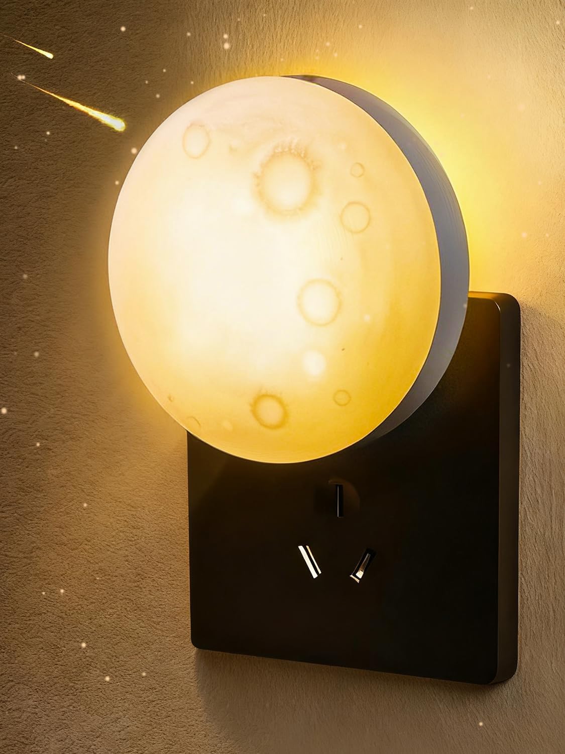 Moon Night Light Plug in Wall, Dimmable LED Lunar Lamp with 3 Color Lighting & Timer, Decorative Wall Night Light for Kids Adults Bedroom Bathroom Hallway Home Decor Pet Feeding