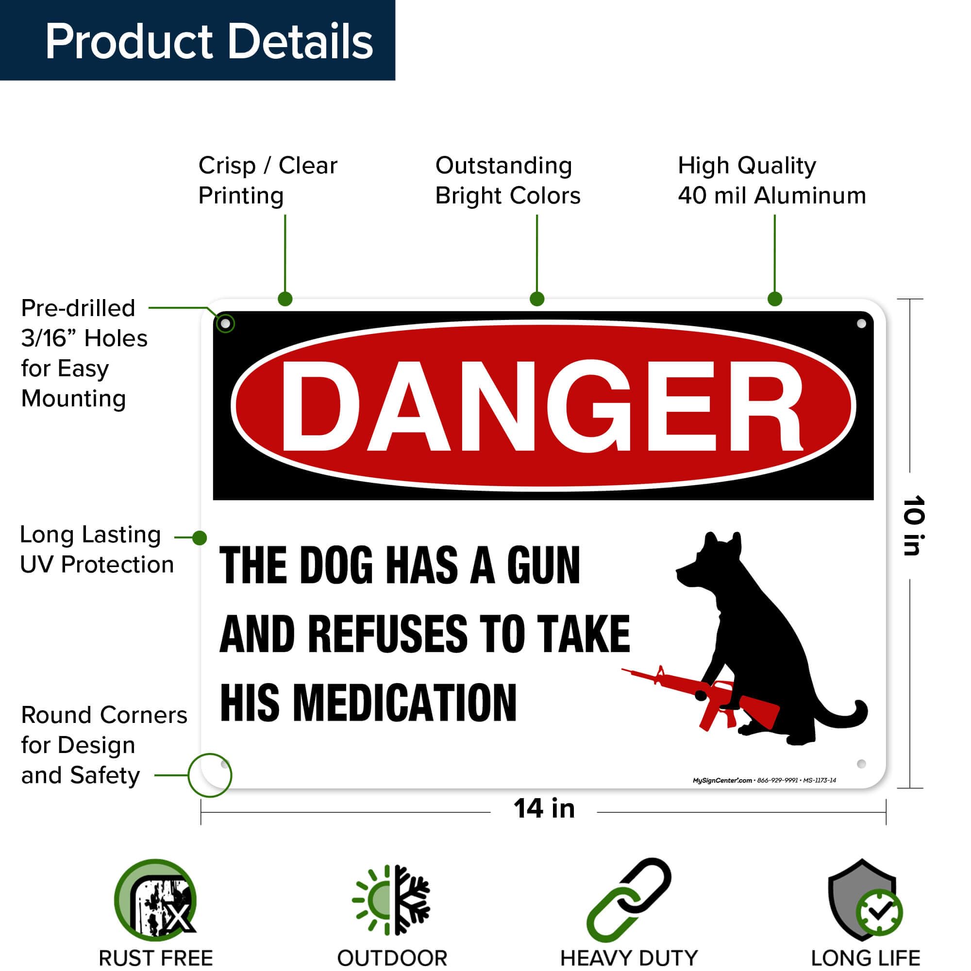 Amazon.com: Danger The Dog Has A Gun And Refuses To Take His