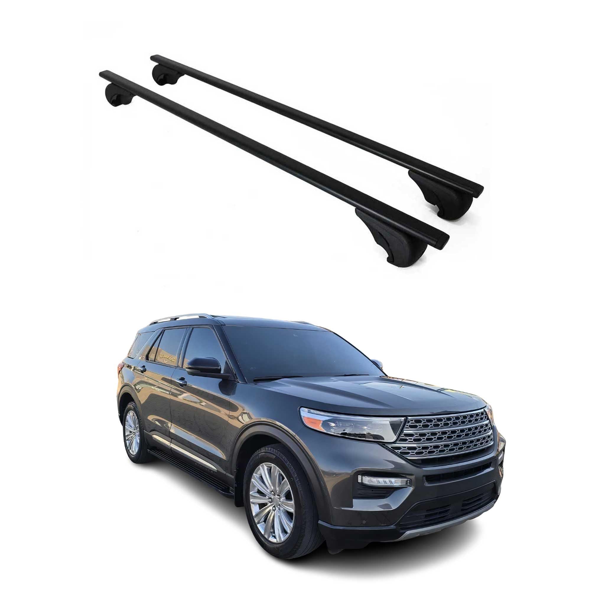 OMAC Dachträger für Ford Explorer 2020-2026 Stahl 2 Stangen Schwarz