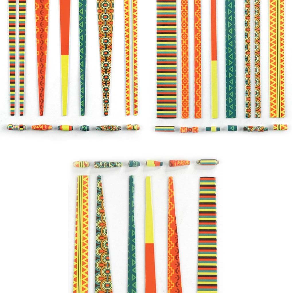 Beading Strips African Theme Cylindrical, Round and Cone