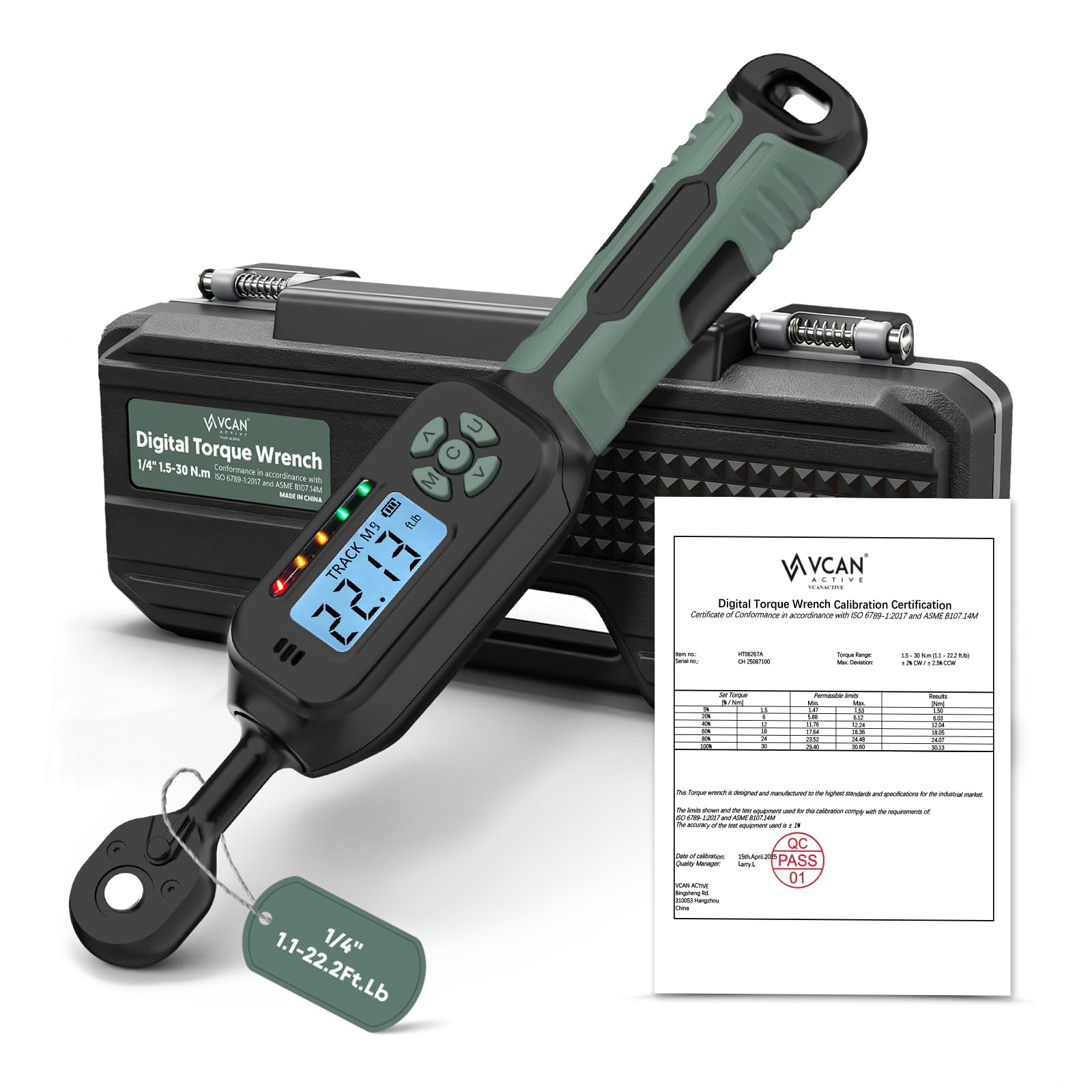 Amazon.com: VCAN ACTIVE 1/4 Torque Wrench Digital(1.1-22.2Ft.Lb