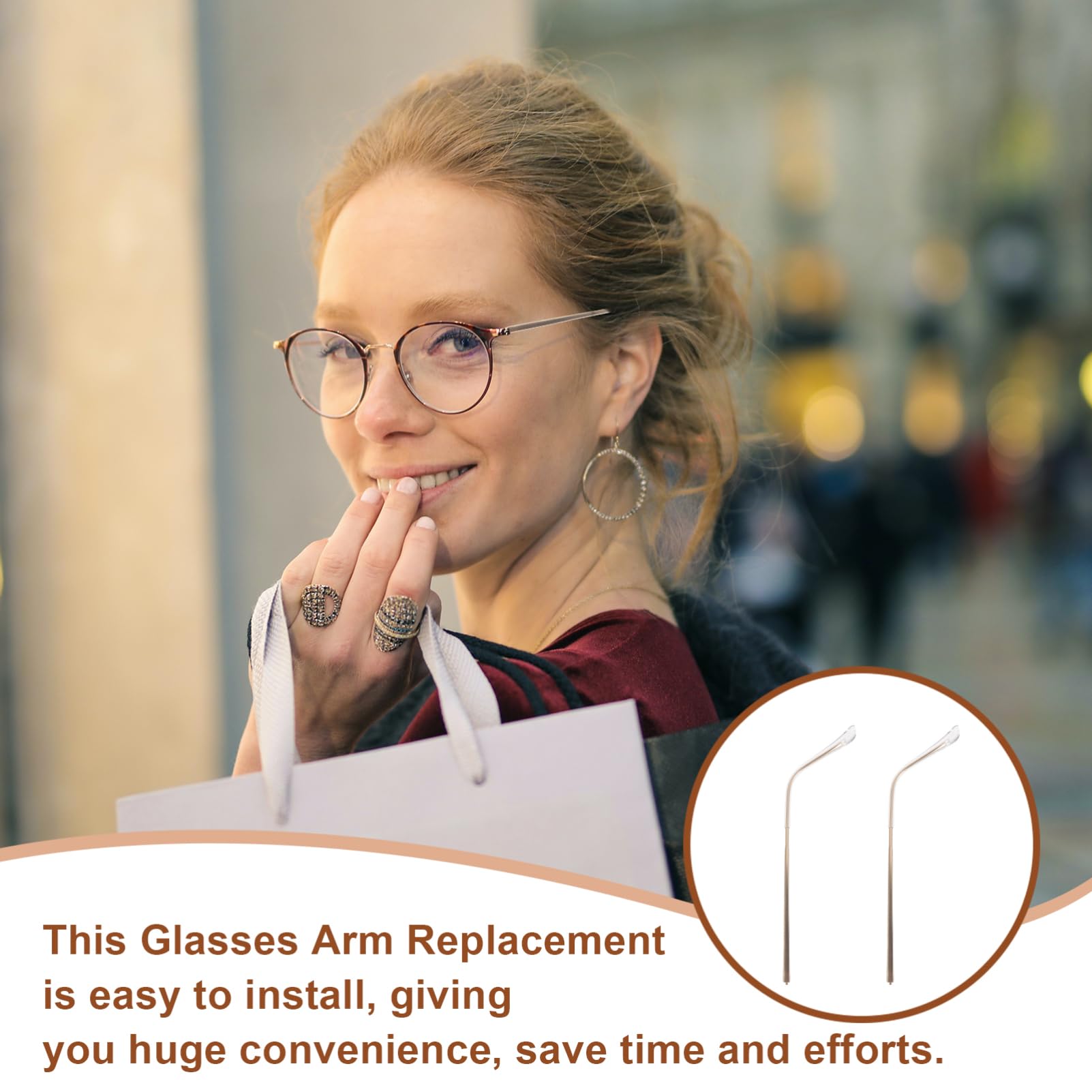 DEARMAMY 2Pcs Glasses Replacement Temples Sturdy Eyeglasses Arm Legs for Sunglasses and Eyewear Repair Easy Installation and Wear Resistant Replacement Kit