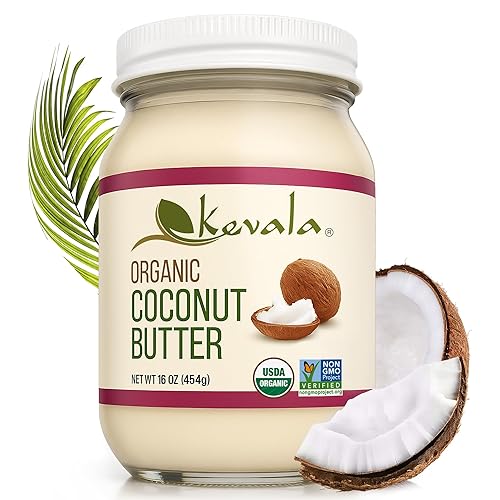 Kevala Mantequilla de coco orgánica – 16 oz – 16.01 oz – Cruda orgánica – Mantequilla de coco para comer – Pura – Sin gluten – Sin lácteos – Vegana