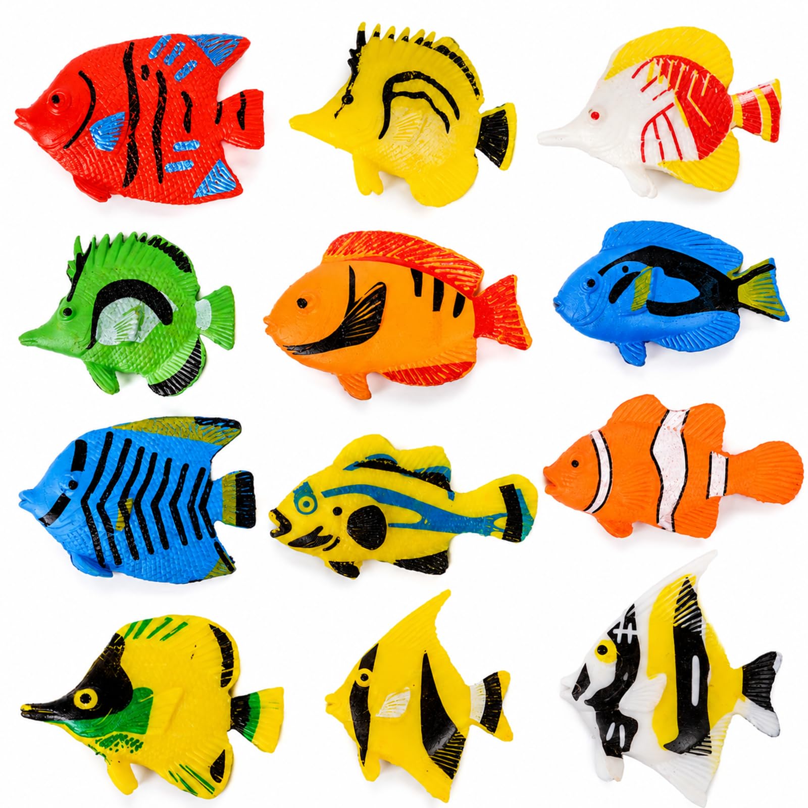HDFHDF 12 PCS Mini Beasts for Kids Small Insect,Minibeasts Children's Early Education Toys, Decorative Simulated Plastic Ornaments Educational Aids, Parties (12pcs Tropical Fish) — image 1