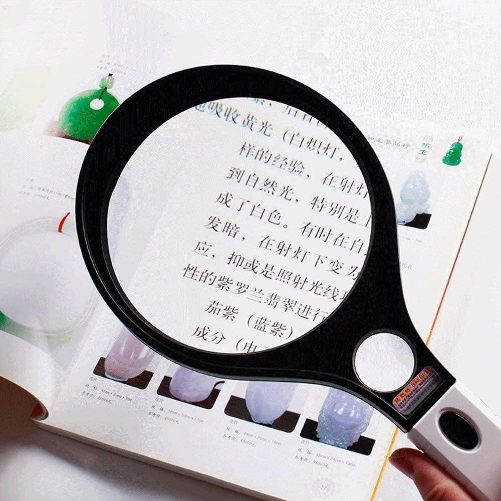 Lente d'ingrandimento illuminata con luce UV HD ad alta potenza 10X Rilevatore di lettura portatile per anziani Identificazione Lente d'ingrandimento con lente grande